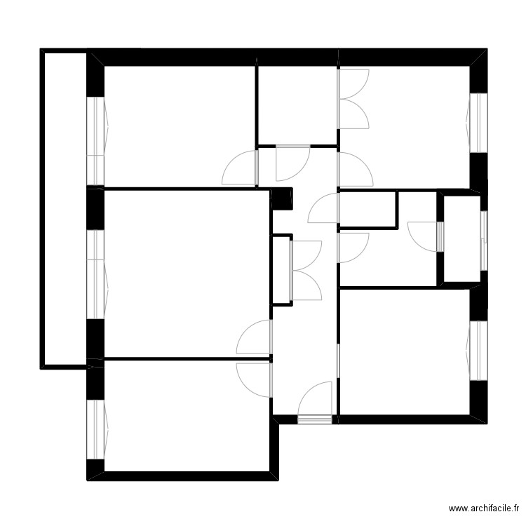 lebrat. Plan de 8 pièces et 74 m2
