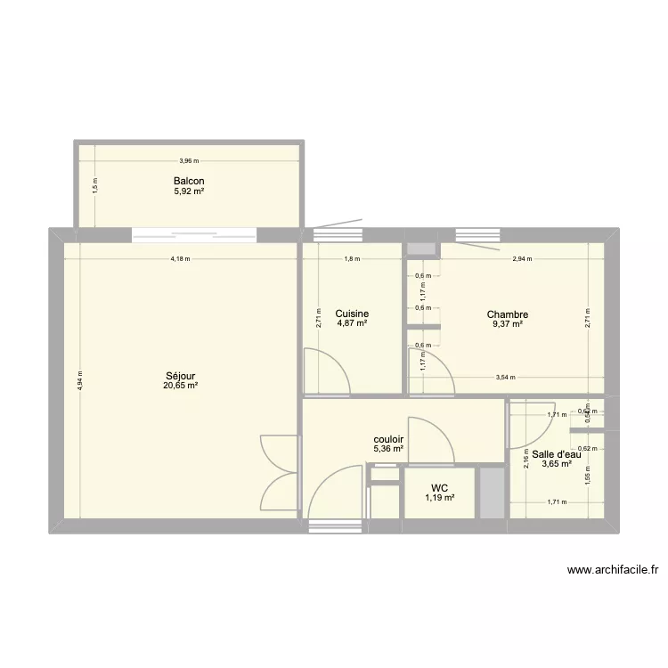 Armenault. Plan de 11  et 52 m²