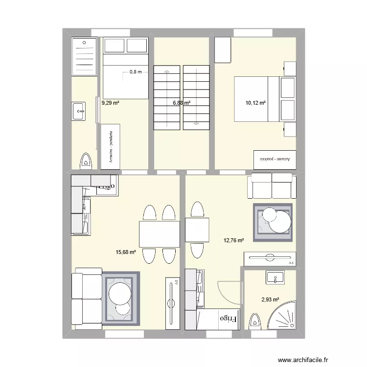 Tervuren - 1 e &eacute;tage meubl&eacute;. Plan de 6  et 58 m²