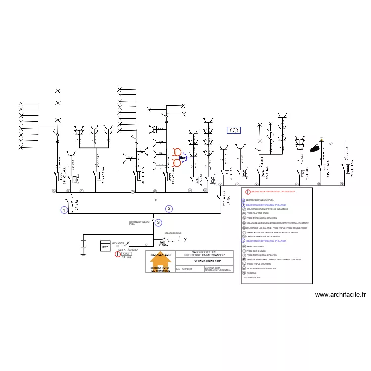 UNNIF SALON COIFFURE. Plan de 