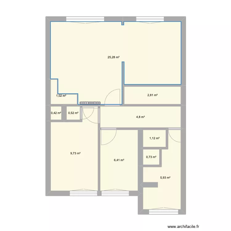 65 Pierre de COUBERTIN 55m&sup2;. Plan de 