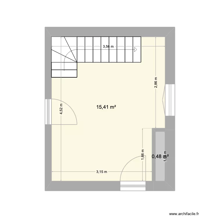 Grezian 1er. Plan de 2 Pièces et 16 m²