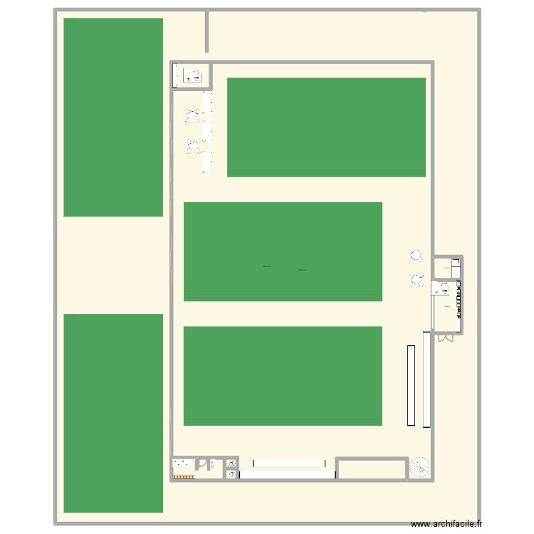 padel 1. Plan de 5 pièces et -1009 m2