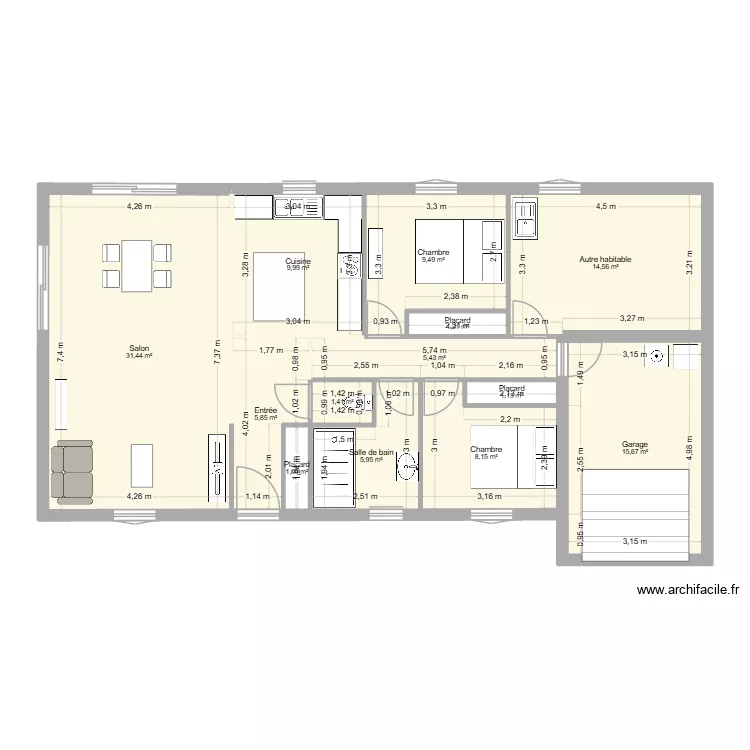 MAISON TEST 2. Plan de 13 et 111 m² MAISON TEST 2. Plan de 13 et 111 m²