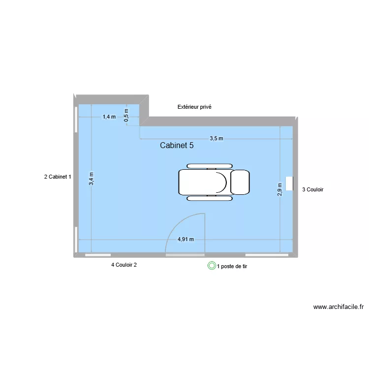 31728 Cabinet 5. Plan de 1  et 15 m²