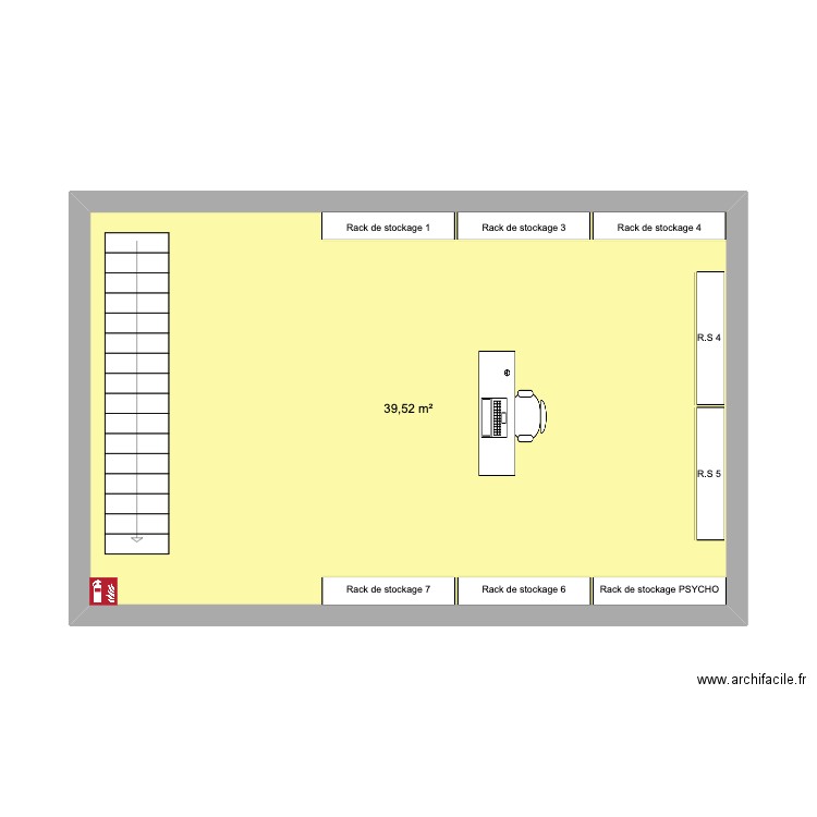 ESPACE DE STOCKAGE ET GROSSISTERIE. Plan de 1 pièce et 40 m2