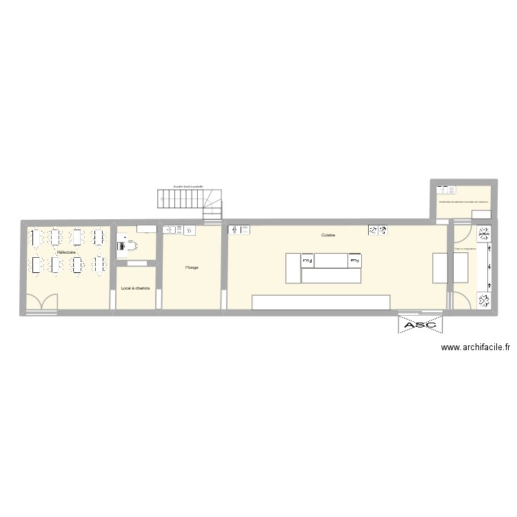 plan cuisine emilie. Plan de 7 pièces et 76 m2