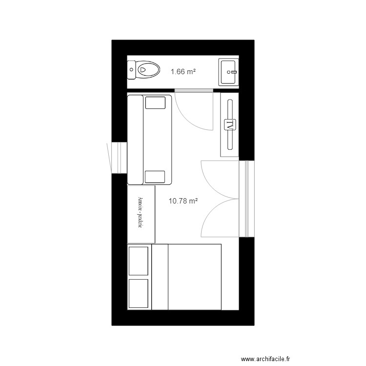 garage 2. Plan de 2 pièces et 12 m2