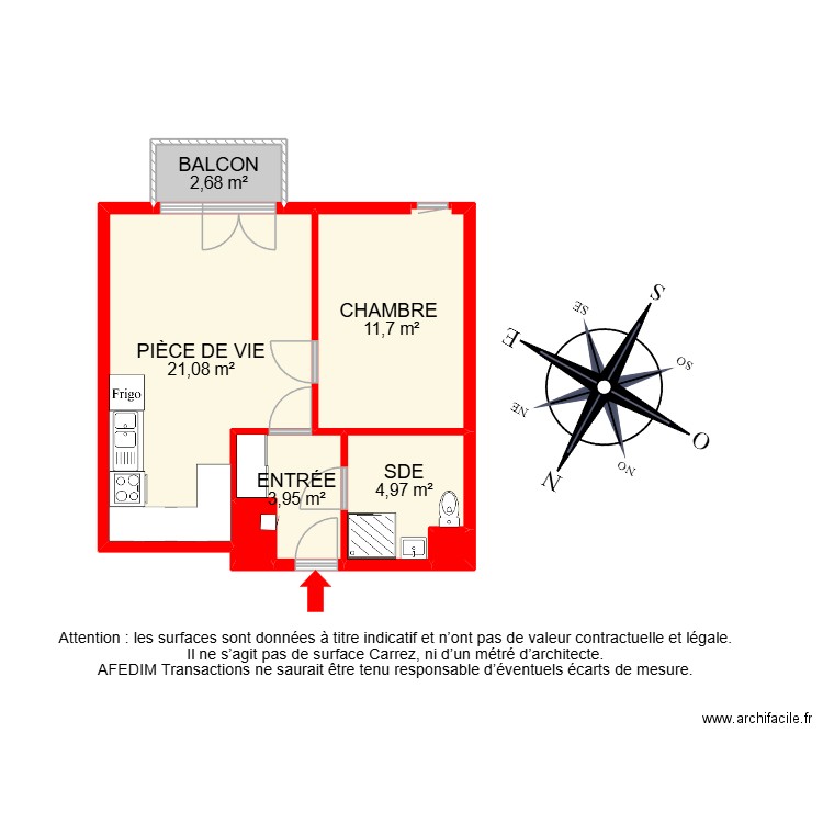 BI 29657. Plan de 8 pièces et 60 m2