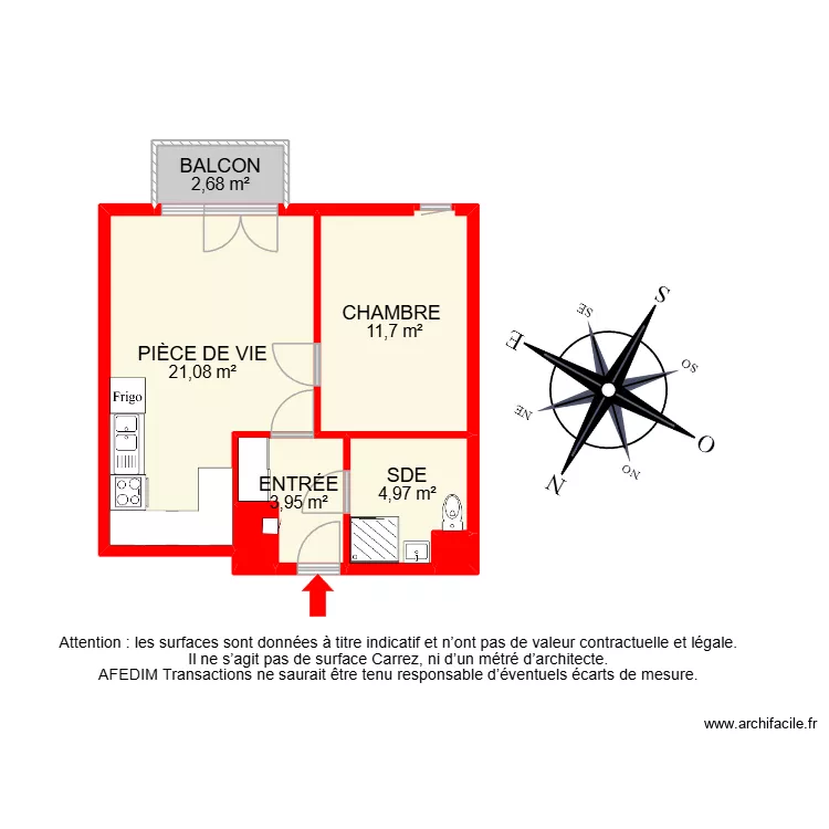 BI 29657. Plan de 8 pièces et 60 m²