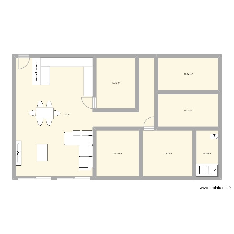 mds. Plan de 7 pièces et 114 m2