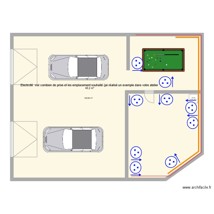 Lesage Thibaut. Plan de 2 pièces et 181 m2