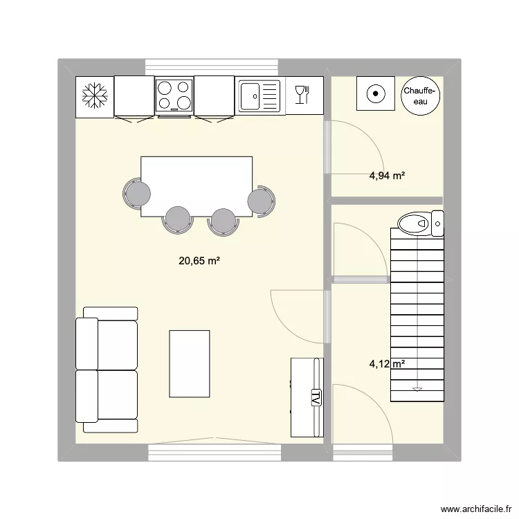 Maison &eacute;tage 2 chambres (loc saisonni&egrave;re). Plan de 