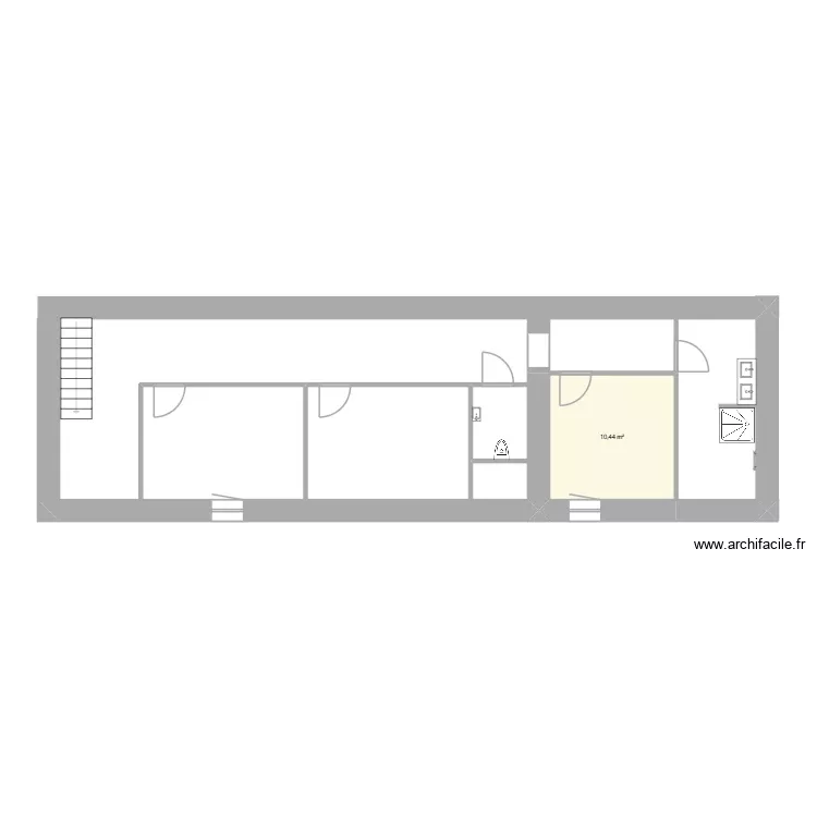 plan étage La Loutière. Plan de 1 Pièce et 10 m² plan étage La Loutière. Plan de 1 Pièce et 10 m²
