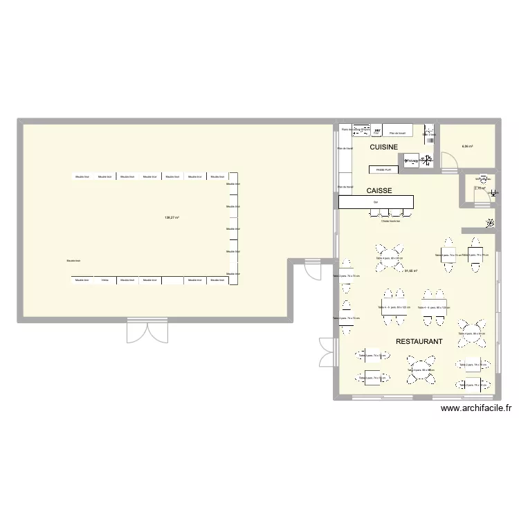 BOUCHERIE / RESTAURANT. Plan de 