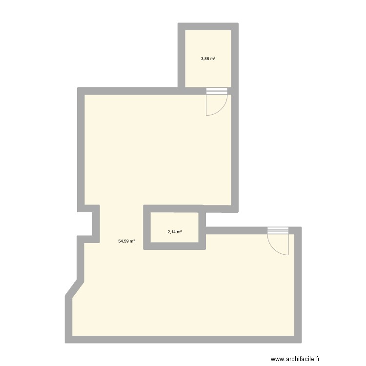 maison. Plan de 3 pièces et 61 m2