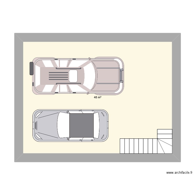 Maison 3 niveaux escaliers. Plan de 3 pièces et 104 m2
