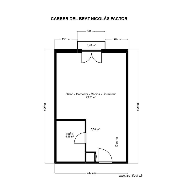 BEATO NICOLAS FACTOR 4-1-2-VALENCIA. Plan de 4 pièces et 29 m2
