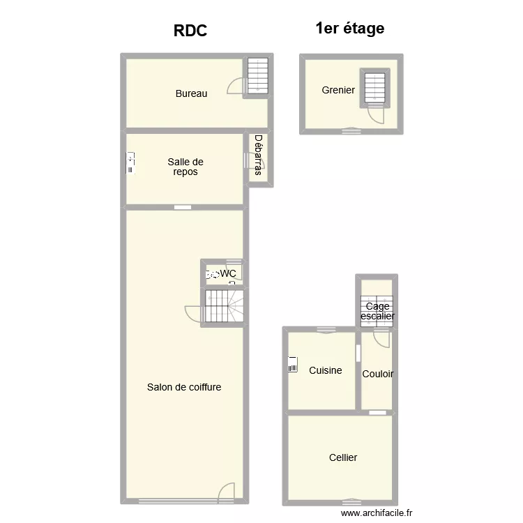 malou rdc. Plan de 13  et 198 m²