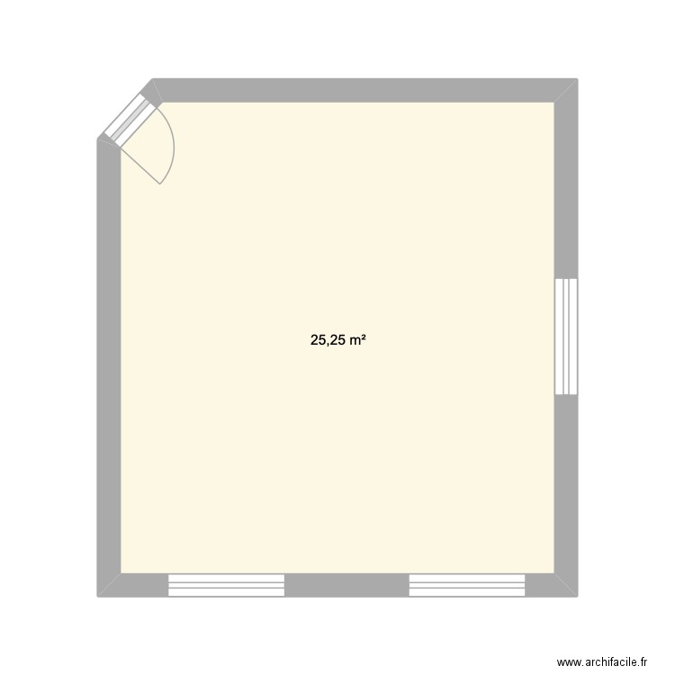 LOT 2 1er / Bureau 4. Plan de 1 pièce et 25 m2
