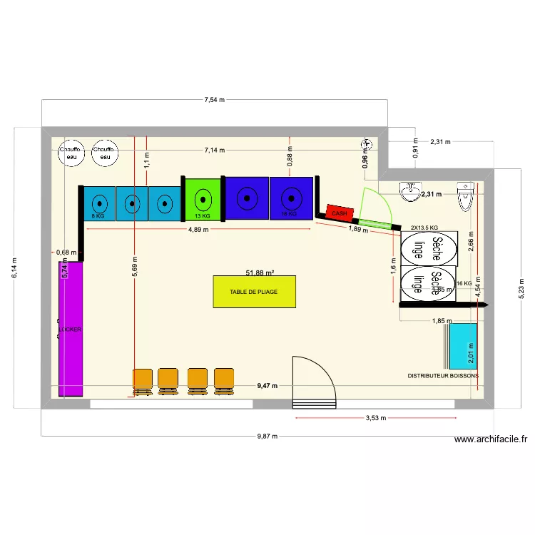 laverie Macon. Plan de 