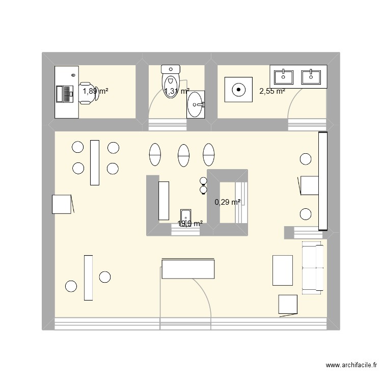 plan du salon. Plan de 5 pièces et 28 m2