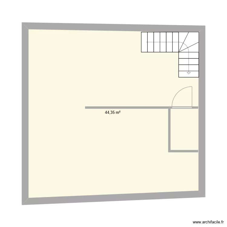 test. Plan de 1  et 44 m²
