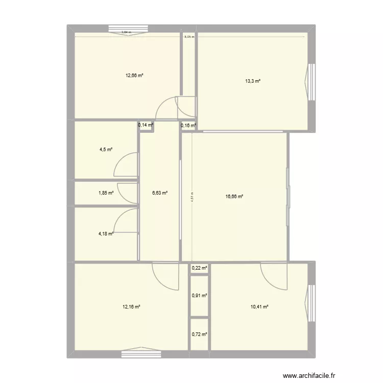 Bacherot. Plan de 14  et 85 m²