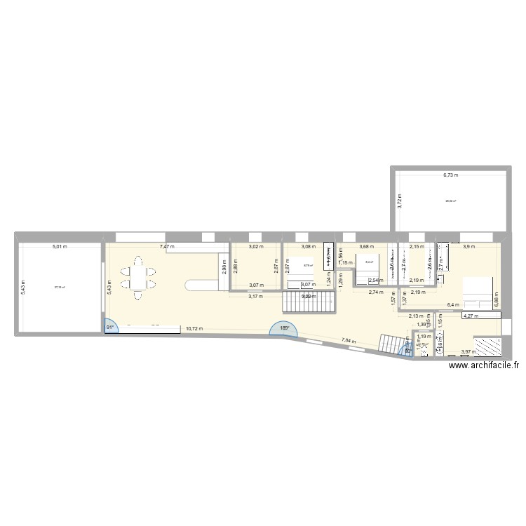 maison ponch R+1. Plan de 6 pièces et 192 m2