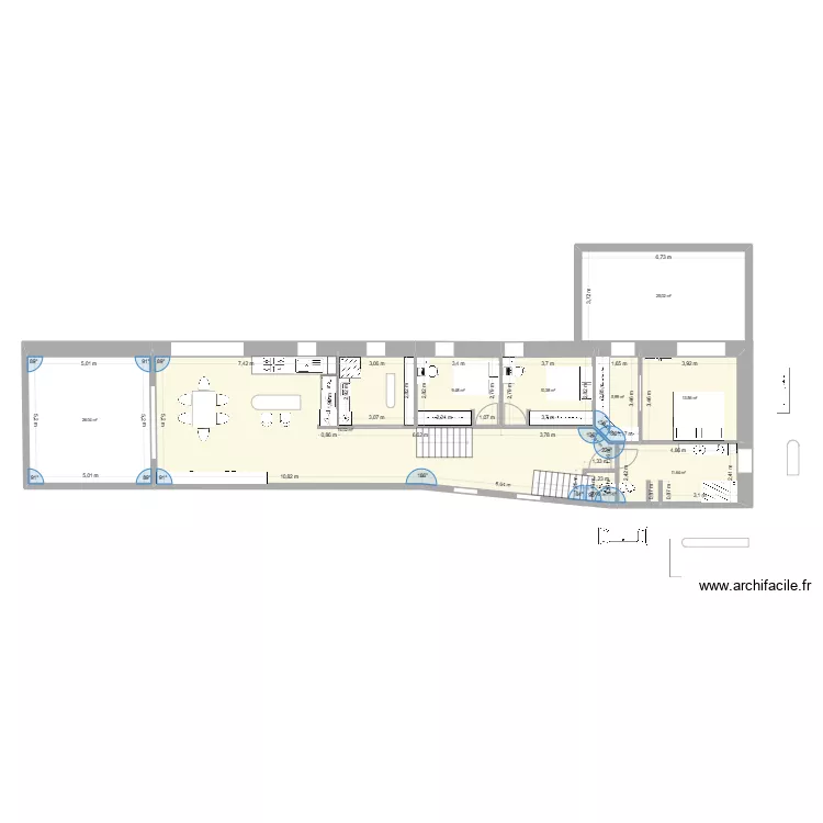 maison ponch R+1. Plan de 