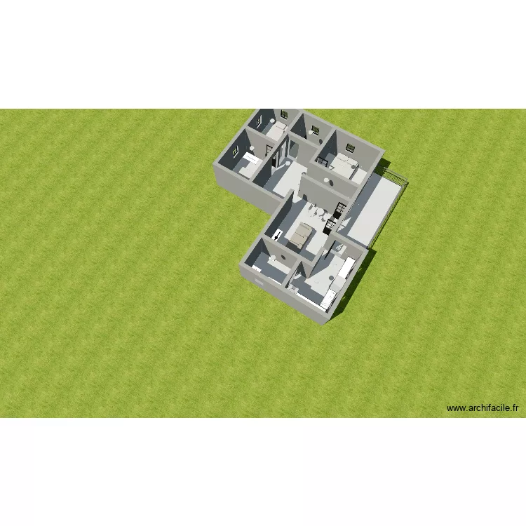 Logement Blachon. Plan de 6 Pièces et 73 m²