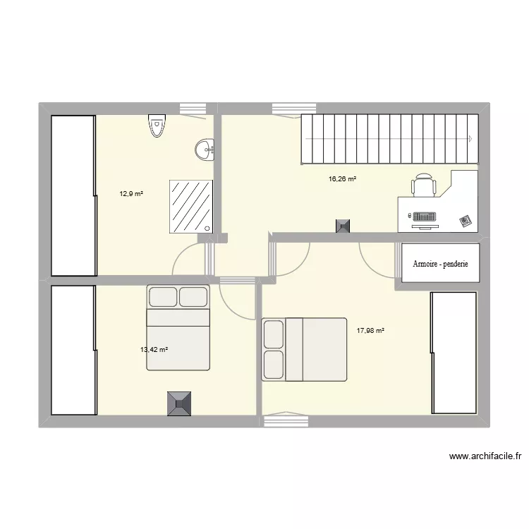 1ER ETAGE. Plan de 4 Pièces et 61 m² 1ER ETAGE. Plan de 4 Pièces et 61 m²