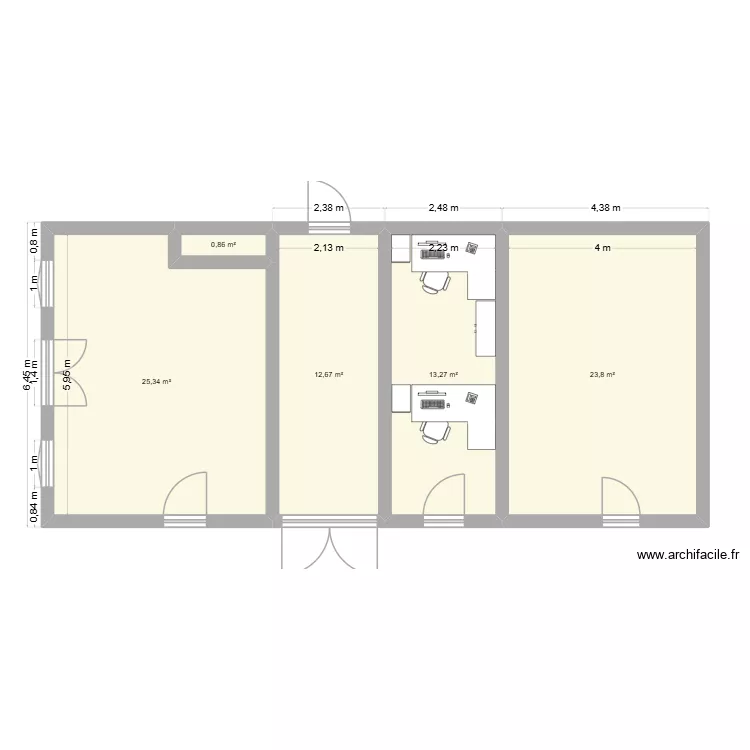nouveaux bureaux. Plan de 5 et 76 m² nouveaux bureaux. Plan de 5 et 76 m²