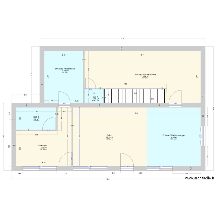 GARAVAN - Cloisons et portes v2. Plan de 15 pièces et 196 m2