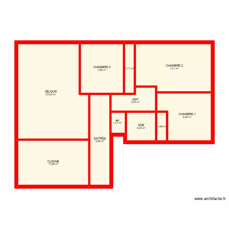 BI 34069. Plan de 11  et 81 m²