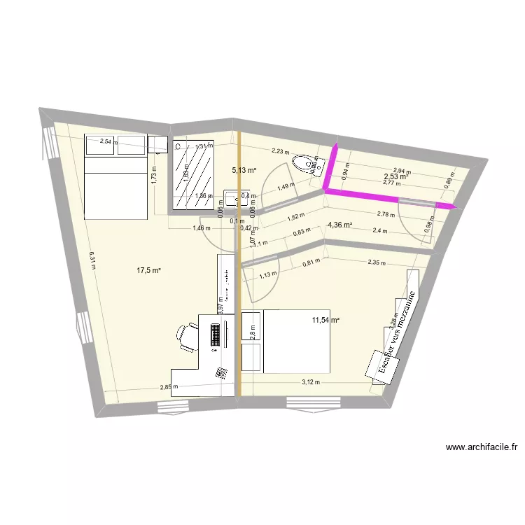 ET2-def-2. Plan de 5  et 41 m²