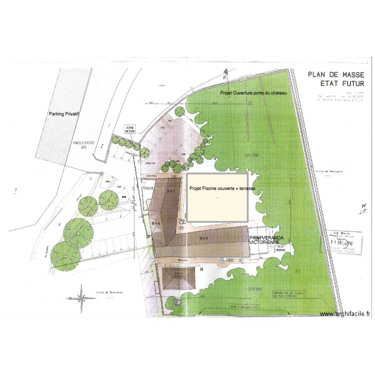 plan masse. Plan de 1 pièce et 334 m2