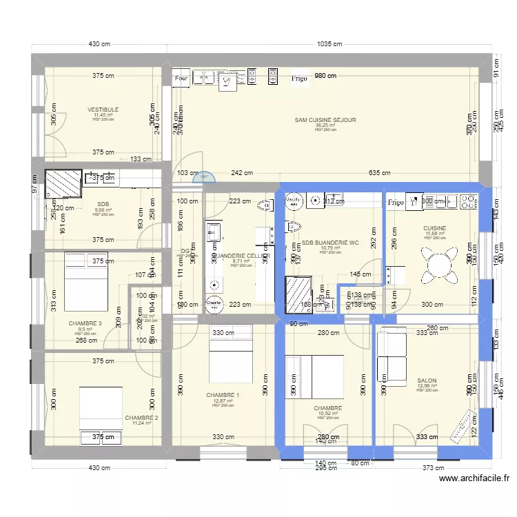 RDC PIERRE T4-T2 BIS. Plan de 