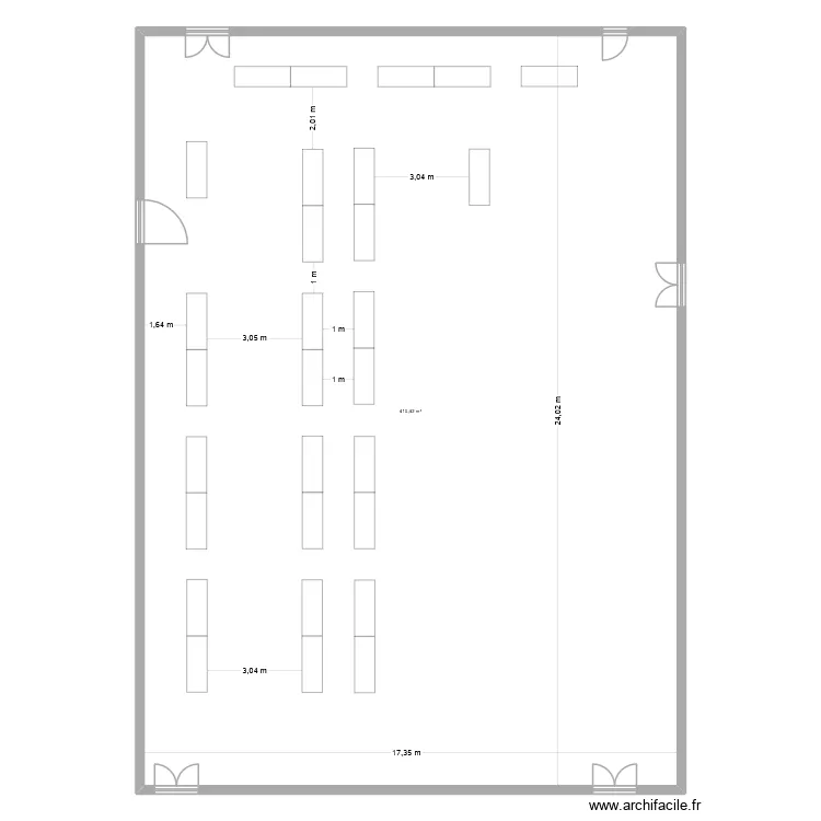 forum 2026. Plan de 1  et 410 m²