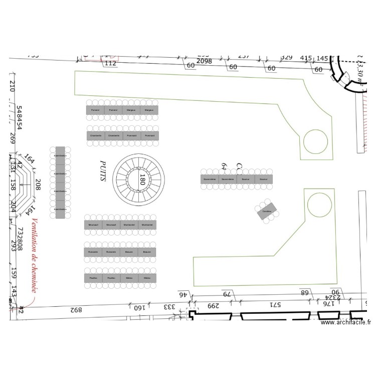 Plan de table. Plan de 0 pièce et 0 m2