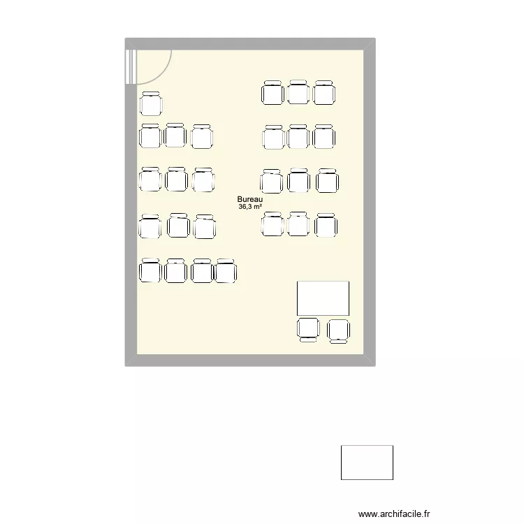 bureau 5,05 X 6,40. Plan de 1 pièce et 36 m² bureau 5,05 X 6,40. Plan de 1 pièce et 36 m²