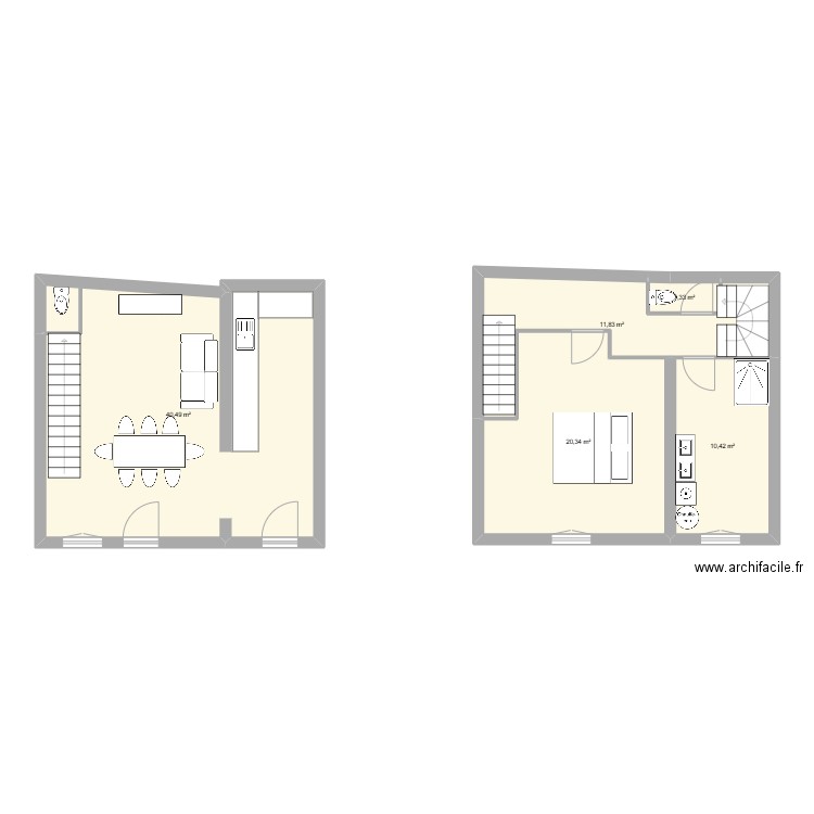 Moire LOT 2. Plan de 5 pièces et 84 m2
