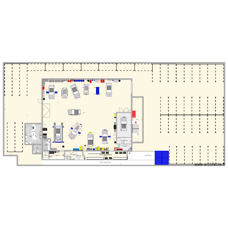 CARROSSERIE A. Plan de 15 pièces et 2390 m2