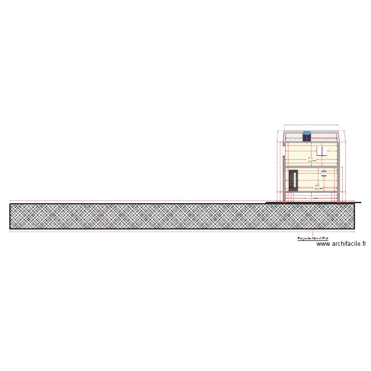 Plan de Façade Nord Est. Plan de 2 pièces et 29 m2