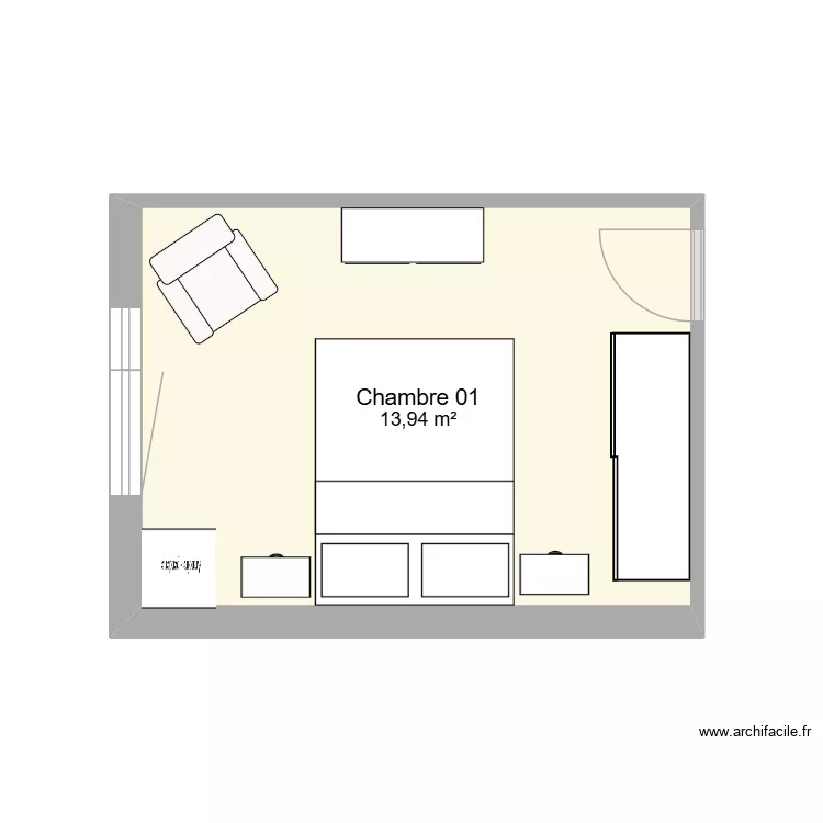 CHAMBRE 01. Plan de 