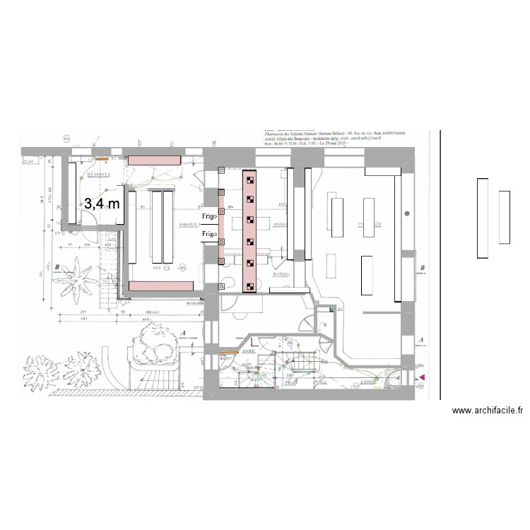 Plan pharmacie ancienne 5. Plan de 4 pièces et 98 m2