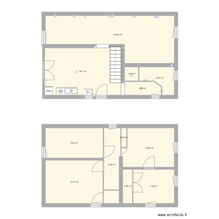 PEUX IMPORTE. Plan de 12 pièces et 100 m2