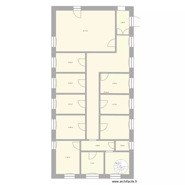 Projet Aile nord N1 avant travaux. Plan de 14 et 162 m² Projet Aile nord N1 avant travaux. Plan de 14 et 162 m²