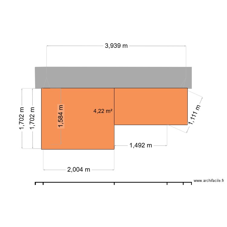 altiani bois. Plan de 3 pièces et 13 m2