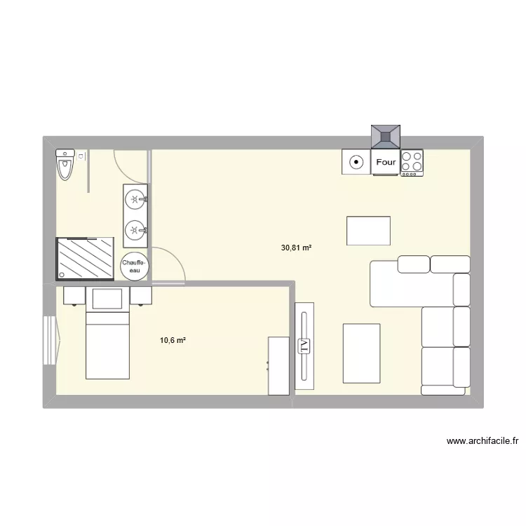 maison. Plan de 2  et 41 m²